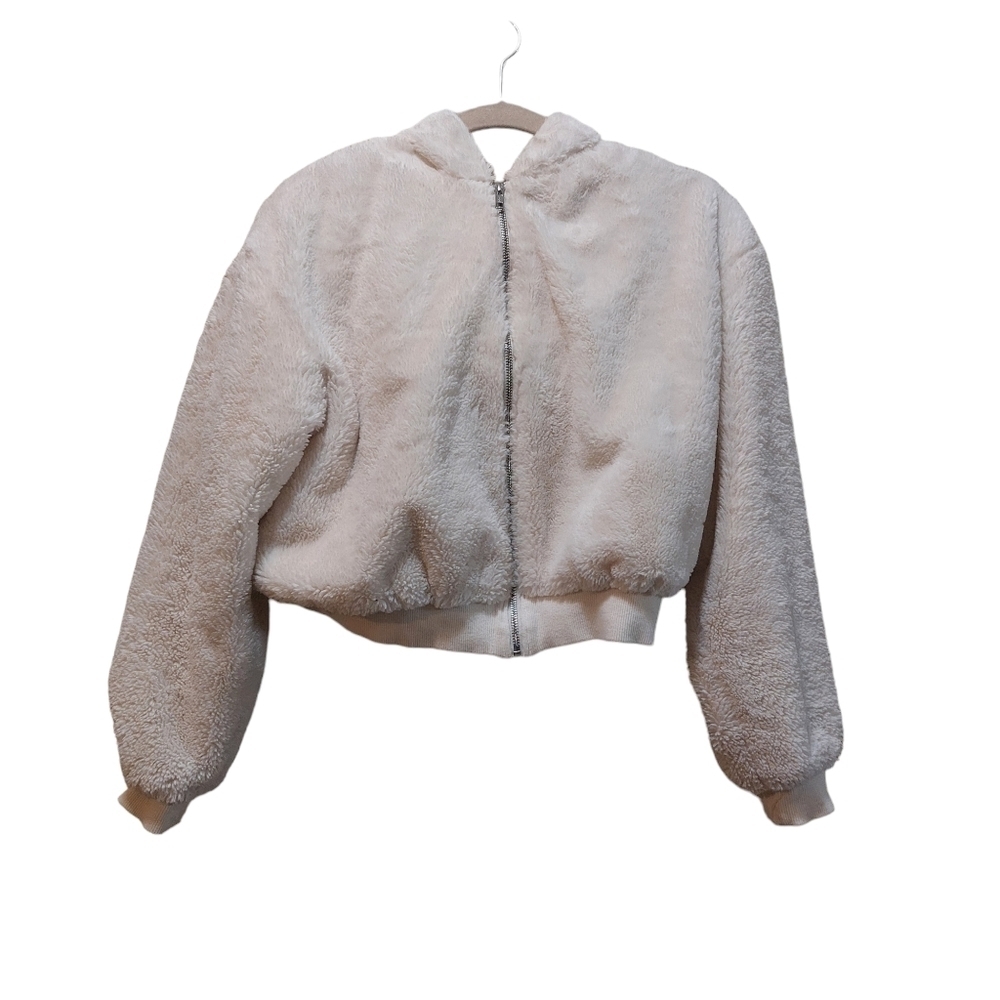 Topshop Ladies Long Sleeve Sherpa Style Crop Jacket